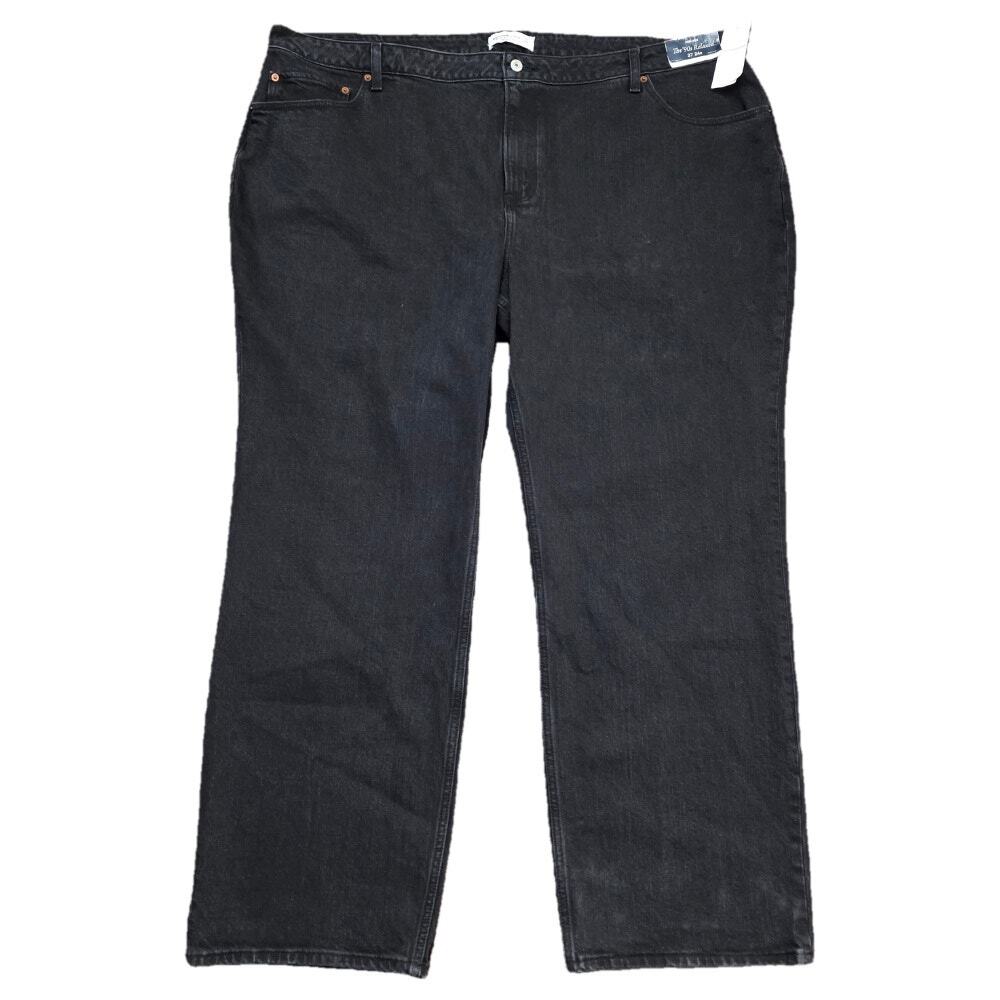 NWT Abercrombie & Fitch The '90s Relaxed Jean High Rise Curve Love Blk Sz 37/24R